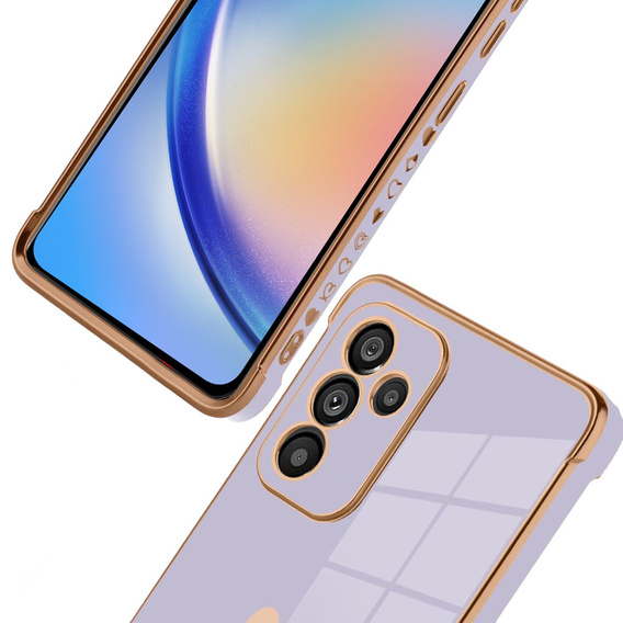 Etui do Samsung Galaxy A34 5G, Electro heart, fioletowe