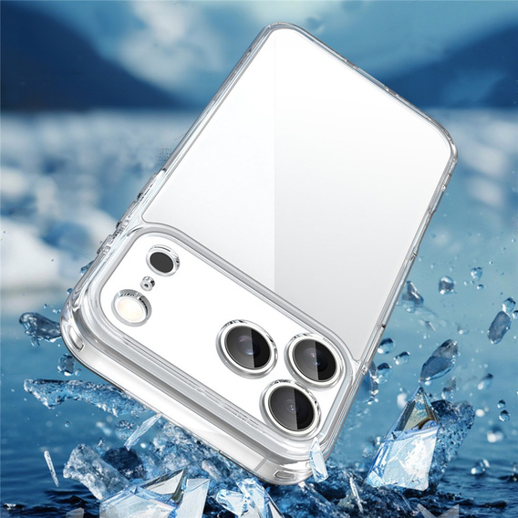 Etui silikonowe do iPhone 17 Pro Max, z twardym tyłem, transparentne