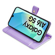 Etui z klapką do Samsung Galaxy A16, Wallet Zipper Pocket, fioletowe