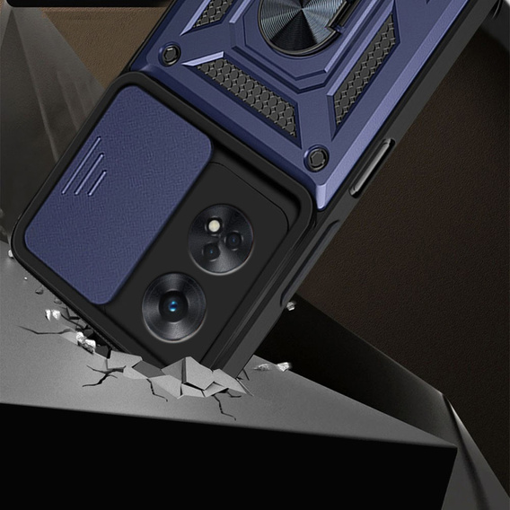 Etui pancerne do Oppo Reno8 T, CamShield Slide, niebieskie