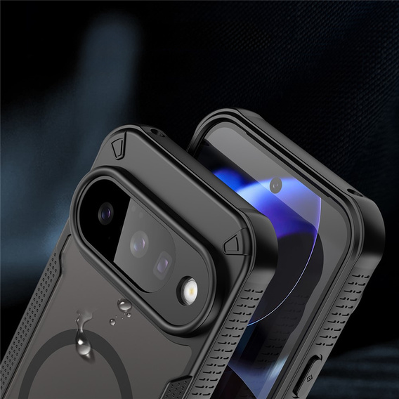 Etui pancerne do Google Pixel 10, do MagSafe, matowe, czarne