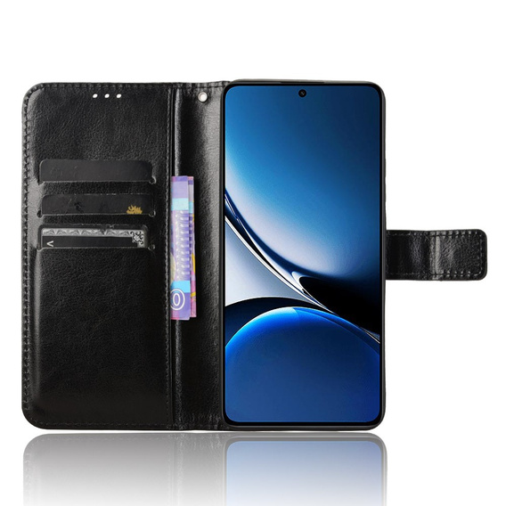 Etui z klapką do Xiaomi Poco X7 Pro 5G, Crazy Horse Wallet, czarne