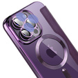 Etui z klapką do iPhone 14 Pro, RFID Wallet MagSafe z ochroną aparatu, fioletowe