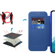 Etui z klapką do Samsung Galaxy S22 5G, RFID Wallet MagSafe z ochroną aparatu, granatowe