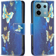 Etui z klapką do Xiaomi Redmi Note 13 Pro 5G, Wallet, Butterflies niebieskie