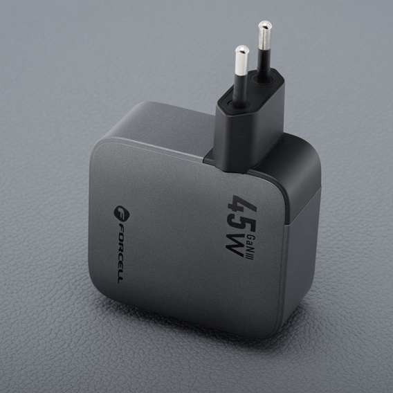 Ładowarka sieciowa GaN z kablem USB-C 45 W Forcell F-Energy