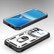 Etui pancerne do Samsung Galaxy A54 5G, CamShield Slide, białe / czarne