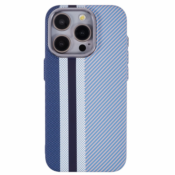 Etui do iPhone 15 Pro, Carbon Fiber MagSafe, niebieskie