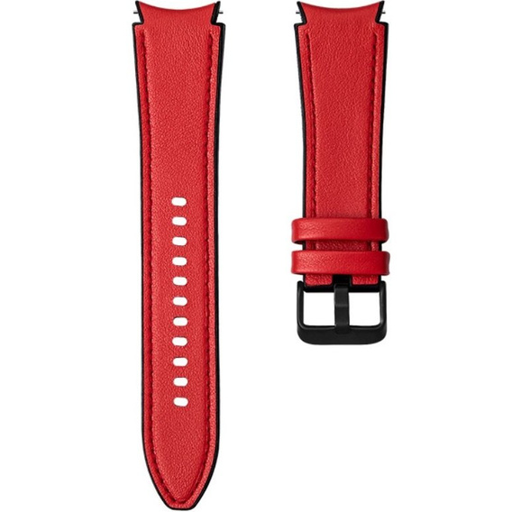 Pasek Skórzany do Samsung Galaxy Watch 4/5/6 40/42/43/44/45/46/47mm, Czerwony