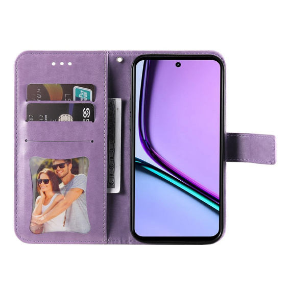 Etui z klapką do Realme C67, Mandala, fioletowe