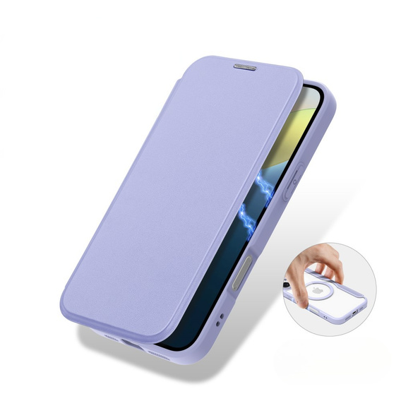 Etui Dux Ducis do iPhone 16, Skin X Pro, MagSafe, fioletowe