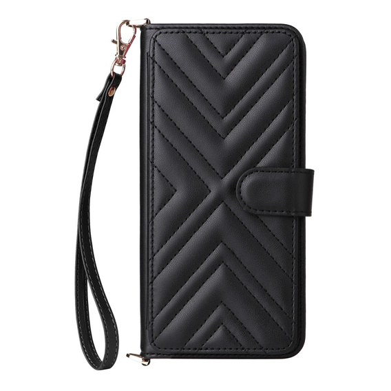Etui z klapką do Xiaomi Poco F7 Pro / F7 Ultra, Crossbody Leather Wallet, czarne