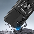 Etui pancerne do Samsung Galaxy A17 5G, z ochroną aparatu, z podstawką, czarne