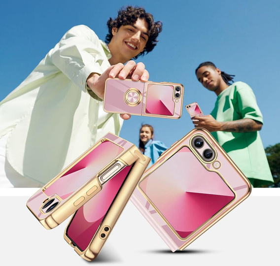 Etui do Samsung Galaxy Z Flip7 FE / Z Flip6, Electro Ring, fioletowe