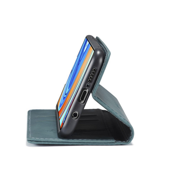Etui CASEME do Xiaomi do Redmi Note 9s / 9 Pro, Leather Wallet Case, niebieskie