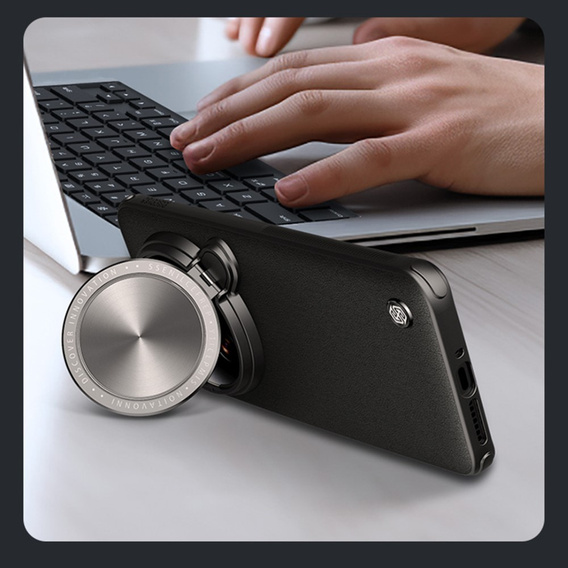 Etui do Xiaomi 14 Ultra, pancerne Nillkin, Camshield Prop Leather Coated, do Magsafe, Czarne