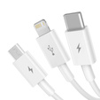 Baseus kabel 3w1 Superior 1,5 m USB-Lightning-USB-C-Micro USB - Biały