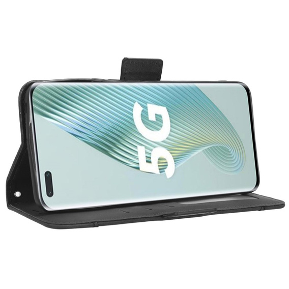 Etui z klapką do Honor Magic 5 Pro 5G, Card Slot, czarne