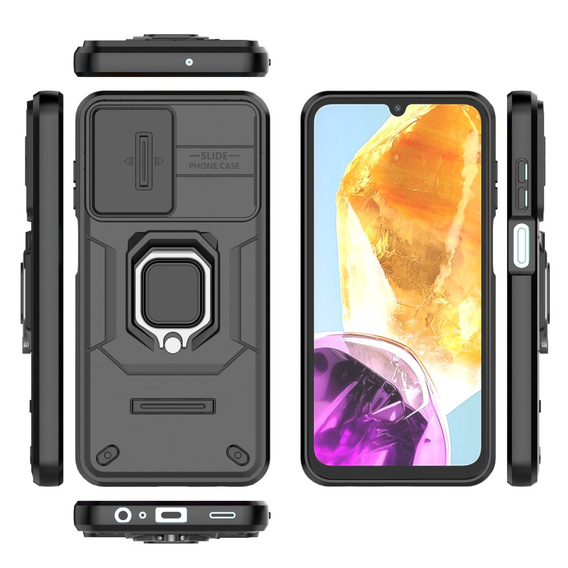 Etui do Samsung Galaxy M15 5G, KickStand Camera Lens, czarne