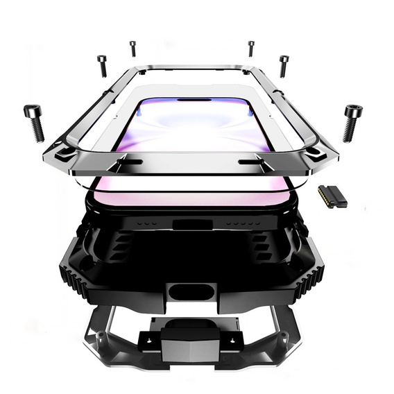 Etui R-JUST z podstawką i wbudowanym szkłem do iPhone 17