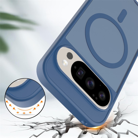 Etui Matt Case do Google Pixel 10 / 10 Pro, do MagSafe, półprzezroczyste niebieskie