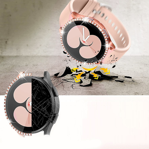2w1 Etui + Szkło Hartowane do Samsung Galaxy Watch 6 44mm, Różowe