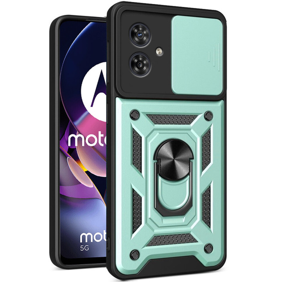 Etui pancerne do Motorola Moto G54 5G, CamShield Slide, zielone