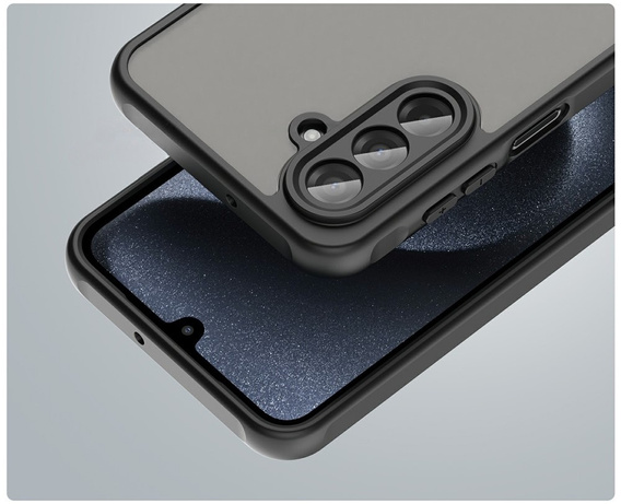 Etui Matt Case do Samsung Galaxy A17 5G, przydymione z czarnymi bokami