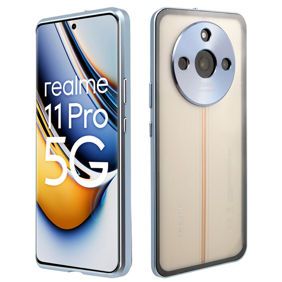 Etui do Realme 11 Pro 5G / Pro+ 5G, Frame Case, niebieskie