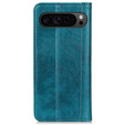 Etui z klapką do Google Pixel 10 Pro XL / 9 Pro XL, z kieszonką, skórzane, zielone