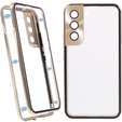 Etui do Samsung Galaxy S22, Magnetic Dual Glass, złote