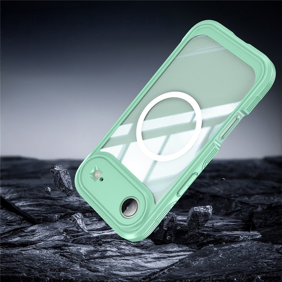 Etui do iPhone Air, Shockproof, ze szkłem, do MagSafe, zielone