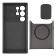 Pancerne etui do MagSafe na Galaxy S24 Ultra, ERBORD MagProtect Cam Slider, szare gunmetal