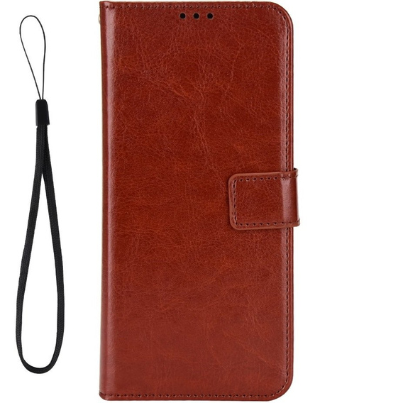 Etui z klapką do Honor 90, Crazy Horse Wallet, brązowe
