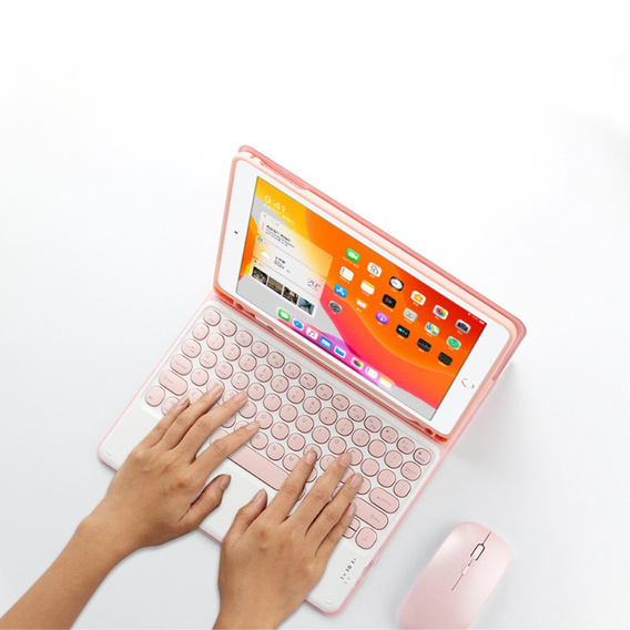 Etui z klawiaturą do iPad Air 10.9" 2022/2020 (5/4 gen.) / Pro 11" 2021/2018 (3/1 gen.), Pen Slot, różowe rose gold