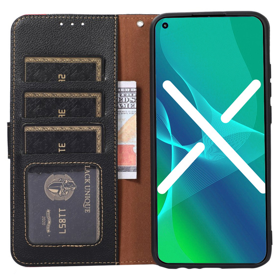 Etui z klapką do Motorola Edge 30 Neo 5G, KHAZNEH RFID, Dual Color, czarne