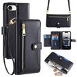 Etui z klapką do iPhone 16E, Wallet Zipper Pocket, czarne