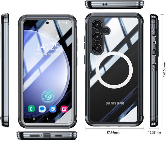 Etui do Samsung Galaxy S23 FE, Shockproof, z folią na ekran, do MagSafe, czarne