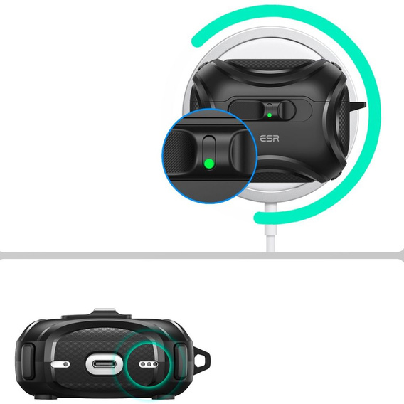 Etui na słuchawki z MagSafe ESR Cyber FlickLock do Apple AirPods Pro 3