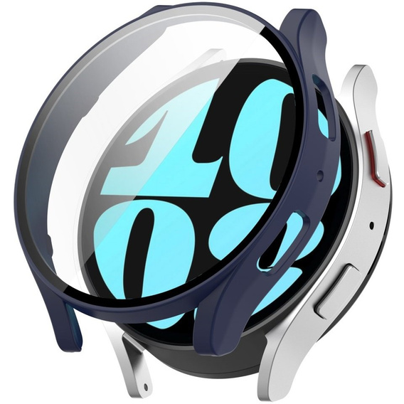 2w1 Etui + Szkło Hartowane  do Samsung Galaxy Watch 6 40mm, Granatowe