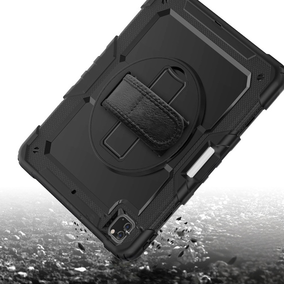 Etui pancerne do iPad Pro 12.9" 2022/2021/2020/2018 (6/5/4/3 gen.), ochronne 360 z miejscem na rysik, czarne