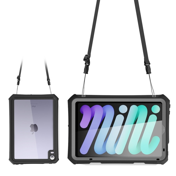 Etui Wodoodporne IP68 do iPad mini 8.3" 2021 (6 gen.) / iPad mini 8.3" 2024 (7 gen.), czarne