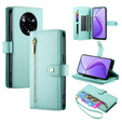 Etui z klapką do Realme 14 Pro+ 5G, Wallet Zipper Pocket, miętowe