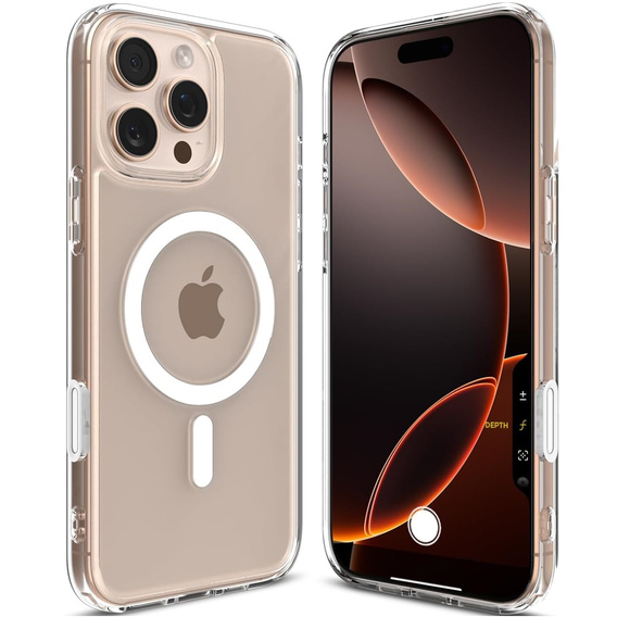 Etui z MagSafe Spigen do iPhone 16 Pro, Ultra Hybrid "T", Przezroczyste + Szkło