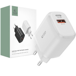 Tech-Protect C20W QC3.0 Uniwersalna Ładowarka Sieciowa USB-A USB-C, White
