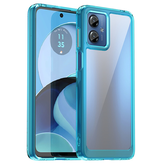 Etui do Motorola Moto G14, Fusion Hybrid, przezroczyste / niebieskie