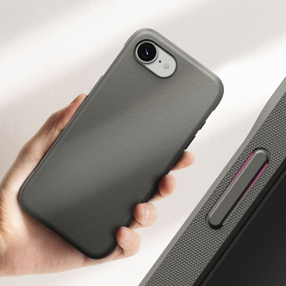 Etui Ringke do Iphone 16E, Onyx, Szare + Szkło Hartowane 9H