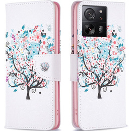 Etui z klapką do Xiaomi 13T / 13T Pro / Redmi K60 Ultra, Wallet, Colorful Tree białe