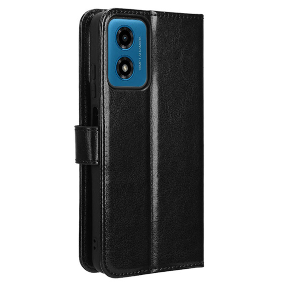 Etui z klapką do Motorola Moto G24 / G24 Power / G04, Crazy Horse Wallet, czarne