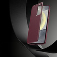 Etui do Samsung Galaxy S25 Edge – skórzane z okienkiem Smart View i kieszenią na kartę, bordowe